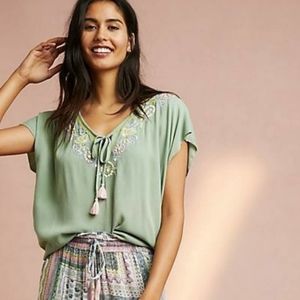ANTHROPOLOGIE FLOREAT | Persephone Embeoidered Top